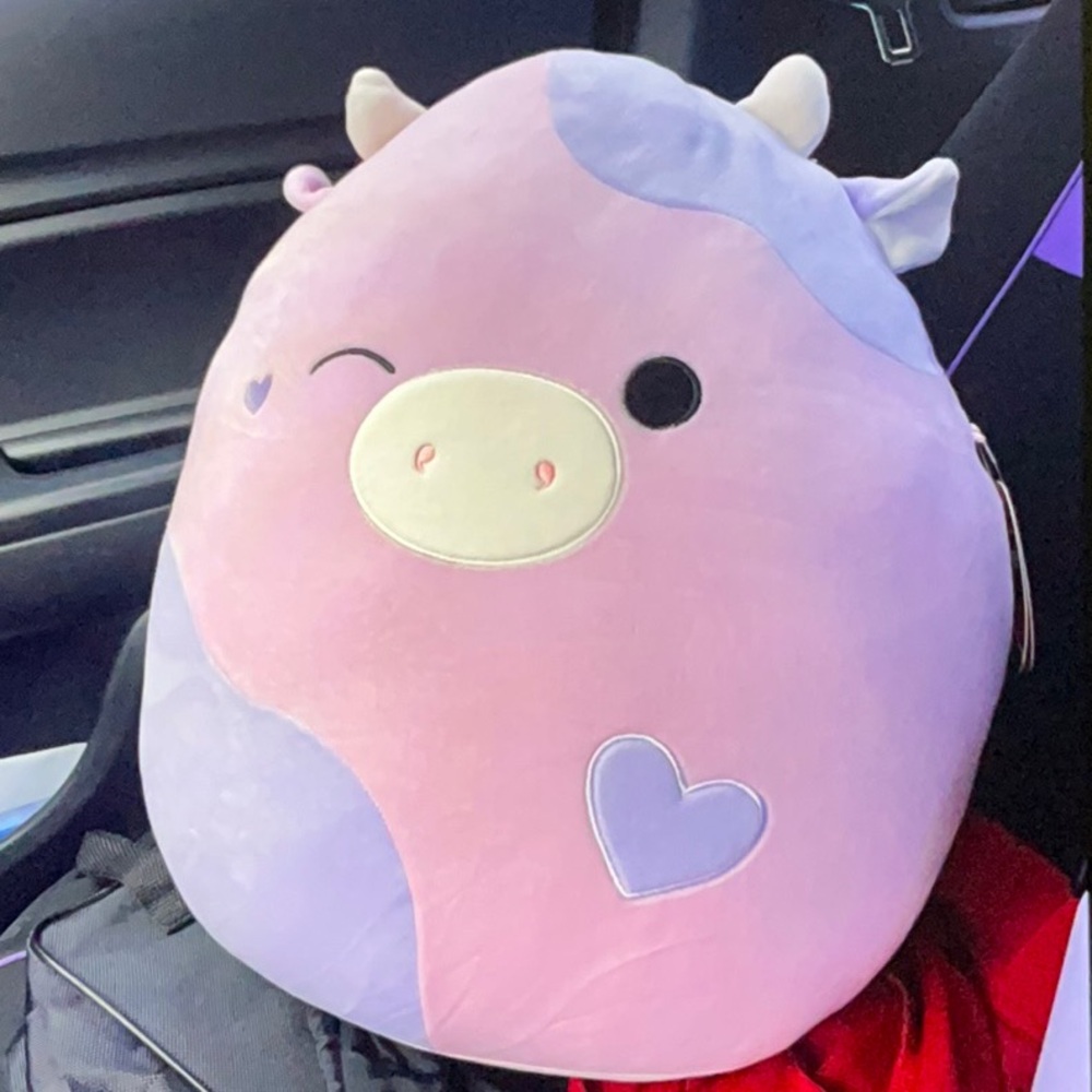 Squishmallows Pink and Purple Cow Plush